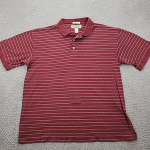 Boca Classics Shirt Mens‎ XL Maroon Red Striped Club Golf Short Sleeve Polo